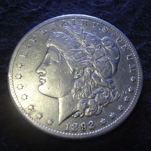 1892-CC Morgan Silver Dollar - Choice VF+ details from the Carson City mint