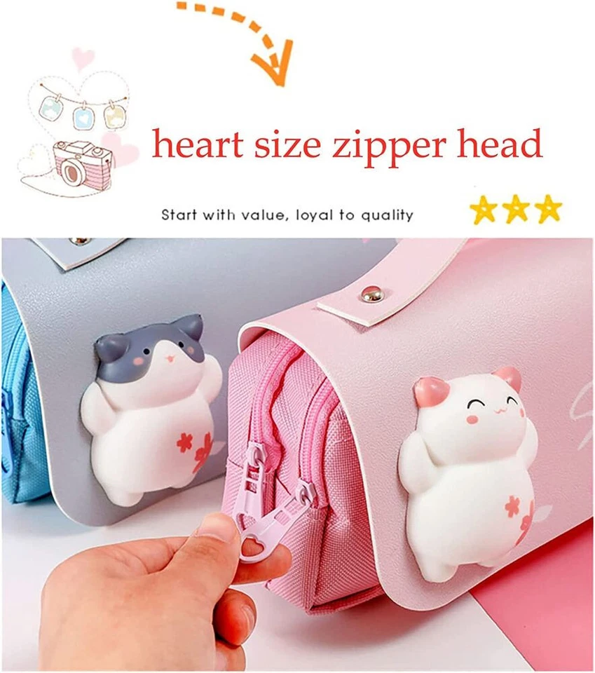 Kawaii Pencil Pouch Cute School Supplies Pen Bag Pencil Case Pencil Box With Sof - Image 4 of 4