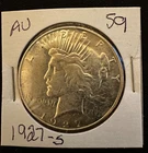 1927-S Peace Dollar, Choice AU++ Better Date San Francisco Issue 90% Silver