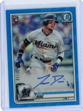2020 Bowman Chrome Baseball Blue Refractor Rookie Auto #CRA-ID Isan Diaz 097/150