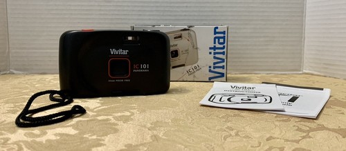 Vintage Vivitar IC101 35mm Point & Shoot Film Black Camera Focus Free New - Picture 3 of 7