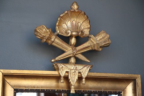 French Louis XVI gold gilt mirror ornate carved wooden frame 18th century style - Picture 5 of 8