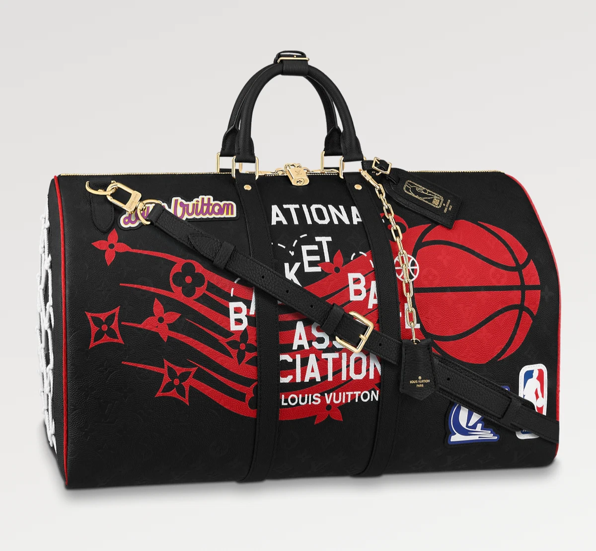 Louis Vuitton Keepall Bandouliere 55 NBA LV Black Basketball