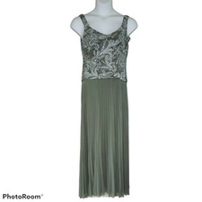 ALEX Evening Size 8 Mother of the Bride Dress Evening Gown Elegant Sparkly Green