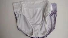 2 Warner's No Muffin Top Microfiber w/Lace Hi Cut Panty 5109 WHITE & LI LAC  3XL