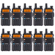 10 Pack Baofeng UV-5R Walkie Talkie Dual Band VHF/UHF Two-way Radio + Headset