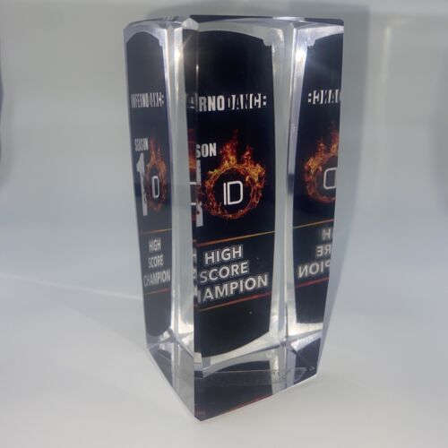 Award Inferno Dance “High Score Champion” 1 Trophy Glass Rare Artist Competition - Picture 3 of 3