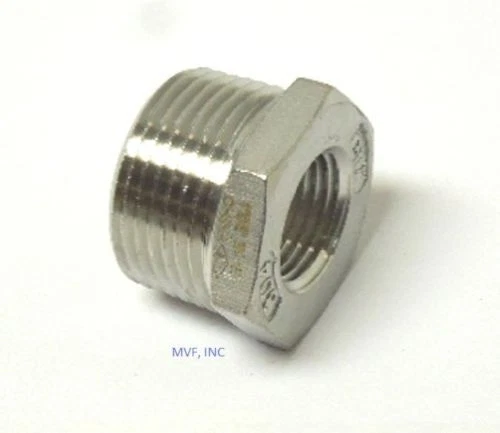 3/4" X 1/2" 150# Cast Threaded (NPT) Hex Bushing 304 Stainless Steel SS12050441 - Image 3 of 4
