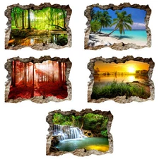 Hole in the Wall 3D Effect Optical Illusion Mural Poster Art Print c-B-0175-t-a