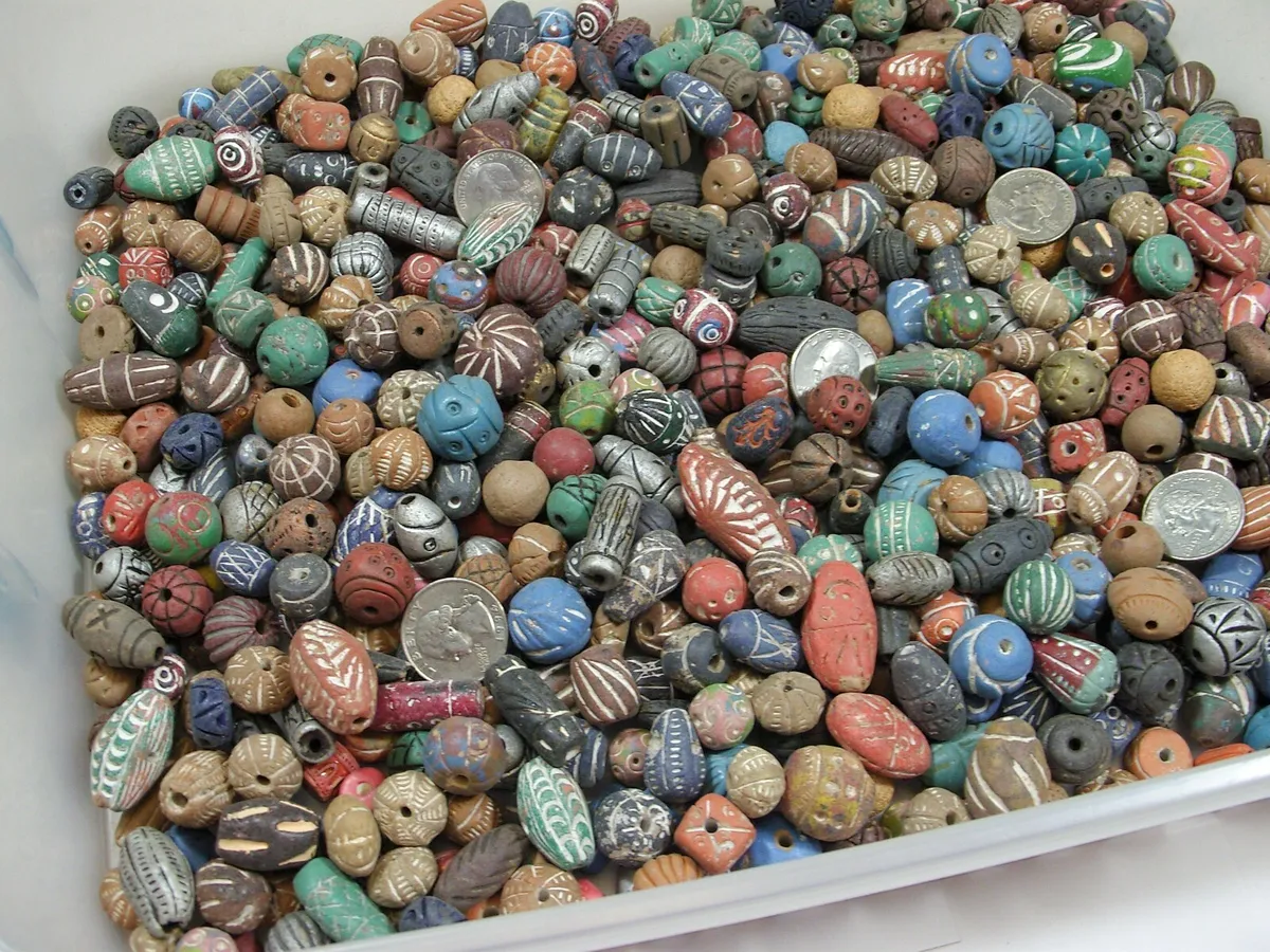 4 Pounds Assorted India Handmade Clay Beads Wholesale Bulk Lot