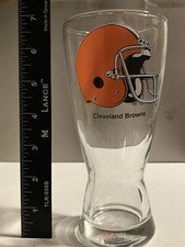 Cleveland Browns Vintage NFL Drink Glass - Tall Sculpted Beer Glass - Helmet