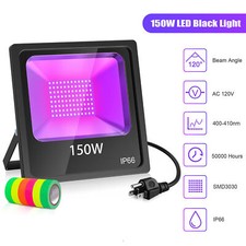 LED Black Lights 150W with Plug 10ft Cable For Stage Party Purple Flood Light