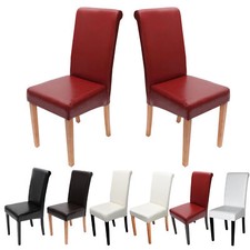 Set 2 sedie sala da pranzo sedia Novara II, pelle nero crema bianco rosso marrone grigio