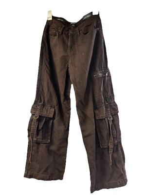 NWT Wild Fable Mid-Rise Baggy Cargo Jean Womens Sz 00 Brown Wide
