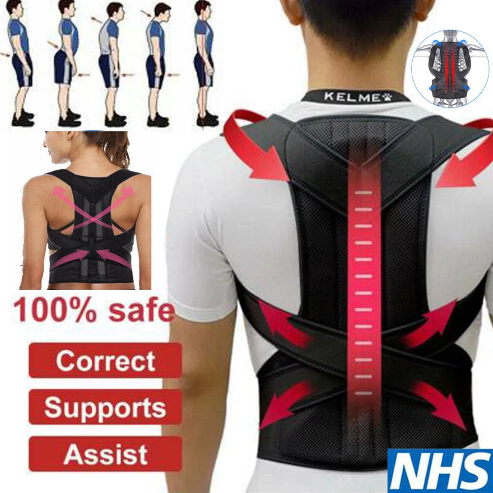UK Adjustable Posture Corrector Corset Brace Back Support Shoulder Straightener - Picture 1 of 14