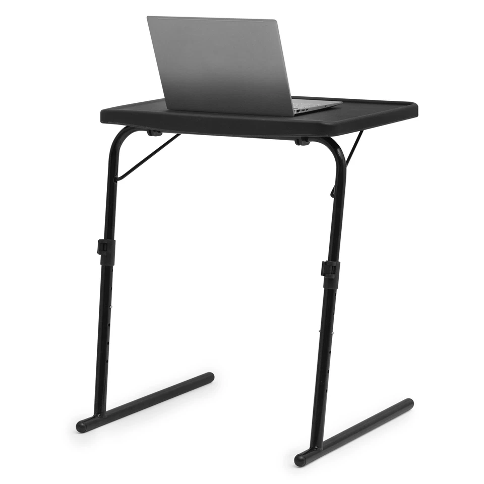 Black Folding Portable TV Tray Laptop Desk Adjustable Sofa Bed Side Dinner Table - Image 2 of 4