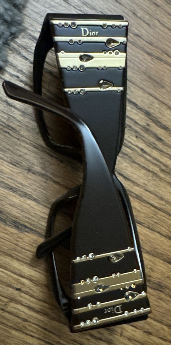 Dior Sunglasses DIOR RAIN 1 Brown Gold Swarovski Crystal