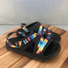 Chaco Chillos Sport Sandals Tie Dye Youth Size 6 Black Multicolor Adjustable