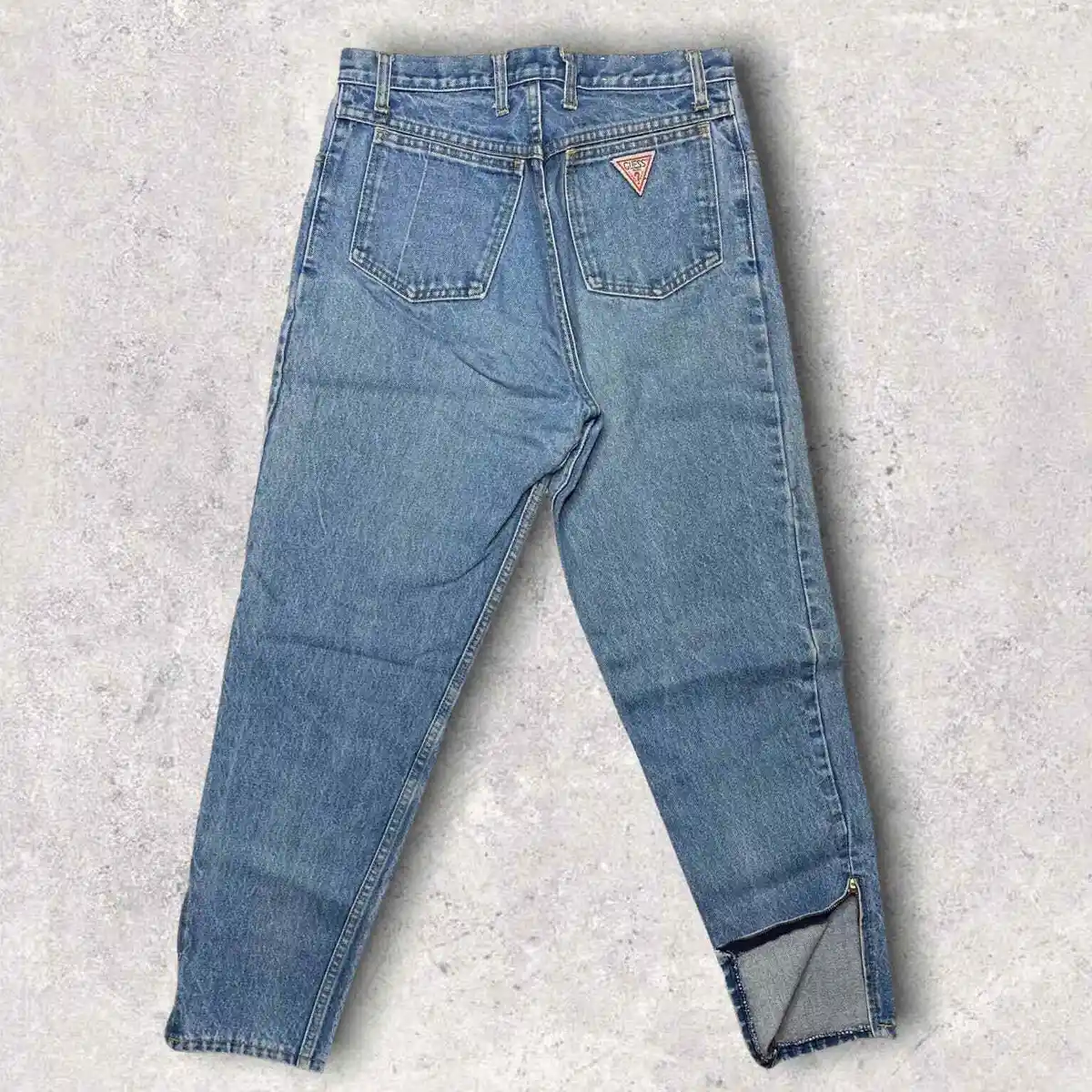 Vintage Guess Tapered Fit Jeans Mens 28x28 Style 1015 Zipper Ankles 1980s |