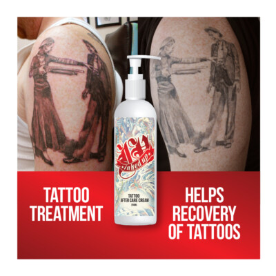 INKED UP TATTOO AFTER CARE CREAM - TATTOO TREATMENT NEW TATTS NATURAL