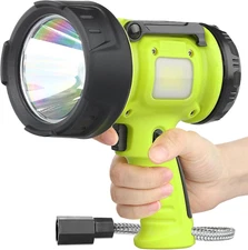 Rechargeable Spotlight Flashlight with 1000,000 High Lumen LED, Waterproof Handh