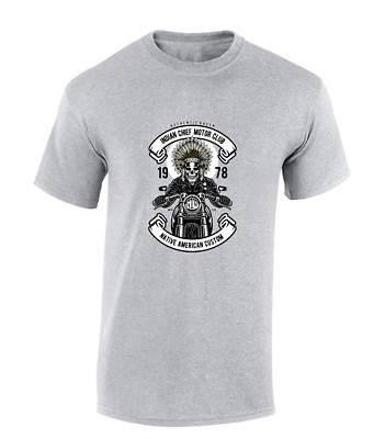INDIAN CHIEF BIKER HERREN T-SHIRT MOTORRAD MOTORRAD AMERICAN CLASSIC DESIGN TOP