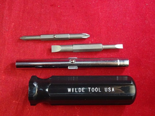 WILDE TOOL SW6 MADE IN USA 6 in 1 Screwdriver Phillips Flat Slotted Multi Bit - Picture 2 of 11