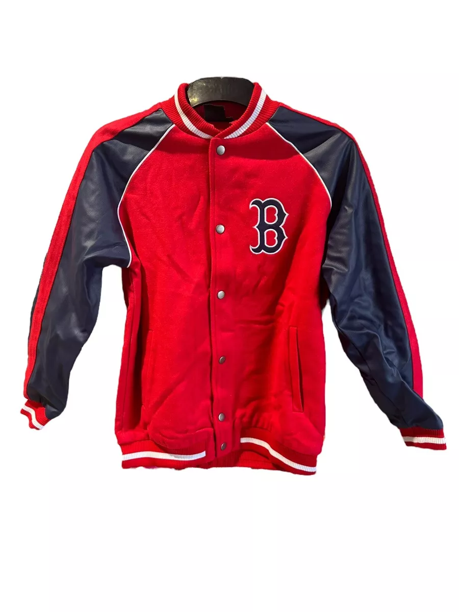 MLB Boston Red Sox Letterman Varsity Jacket Red Navy Men s
