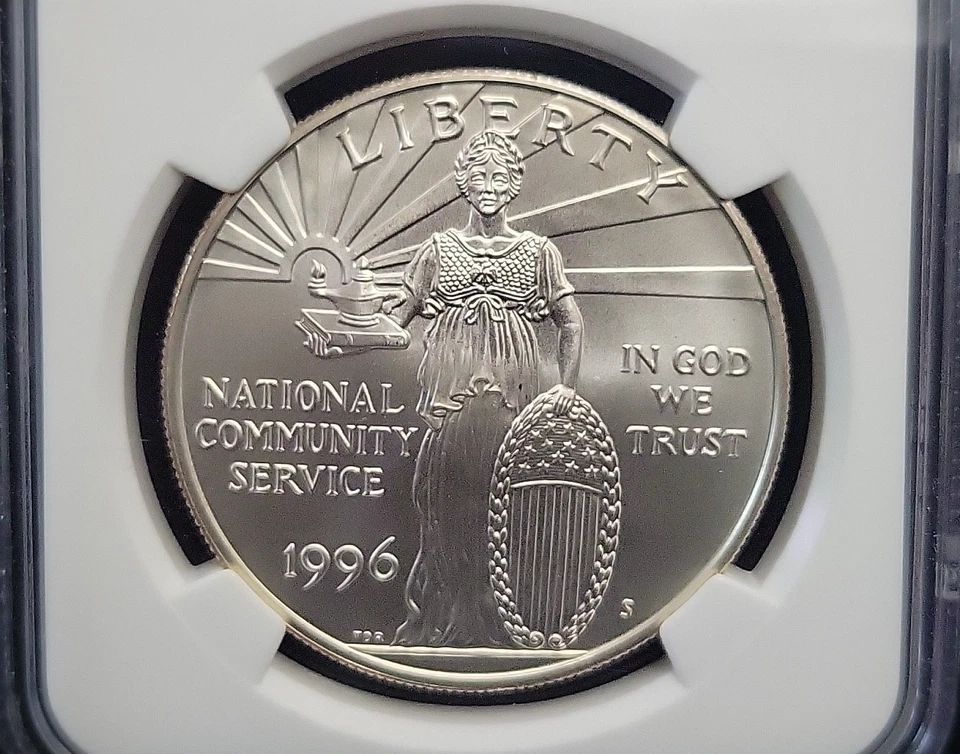 1996 S Community Service Commemorative Silver Dollar NGC MS70 | FLAWLESS - Image 2 of 4