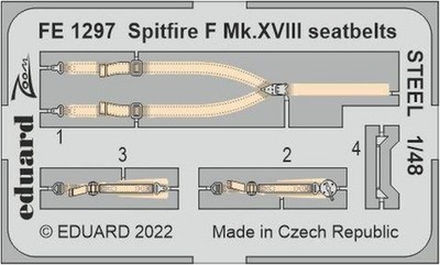 Eduard 1/48 Zoom Series Supermarine Spitfire F Mk.18 Sicherheitsgurt Edelstahl (F
