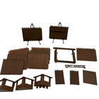 Marx 1950s Fort Apache Parts Brown Fence Panels Sign Lookouts 17 Pieces Vintage