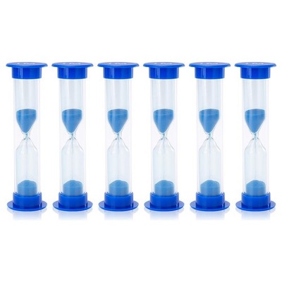 I-MART 6 Pcs Plastic 1 Minute Sand Timer Sandglass Hourglass Pack of 6, Blue