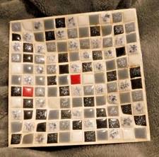 Vintage Mid Century Atomic MOSAIC Tile Tray  BOTTOM  Metal