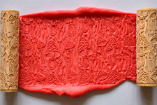 Mushroom Clay Texture Roller 28x102mm Woodland Polymer Ceramic Tool