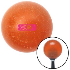 Pink Jdm Band-aid Single Orange Metal Flake Shift Knob W M16x1.5 Insert Auto