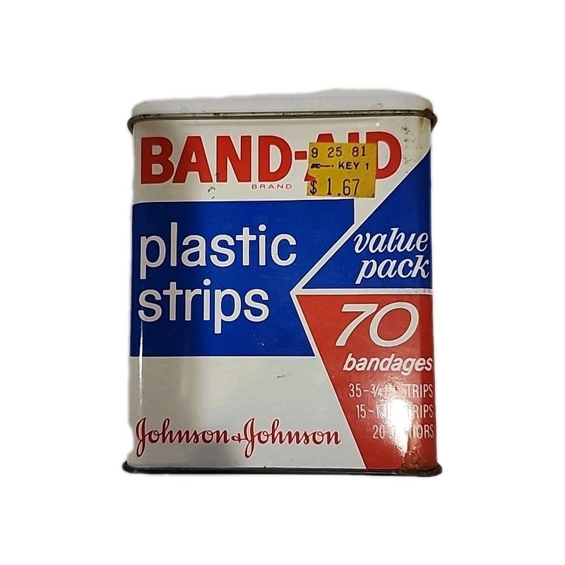Band Aid Plastic Strips tin Vintage 