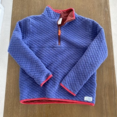 CREWCUTS by J CREW Kids Quilted Jersey Reversible Half-Zip Sweatshirt L (10-11)