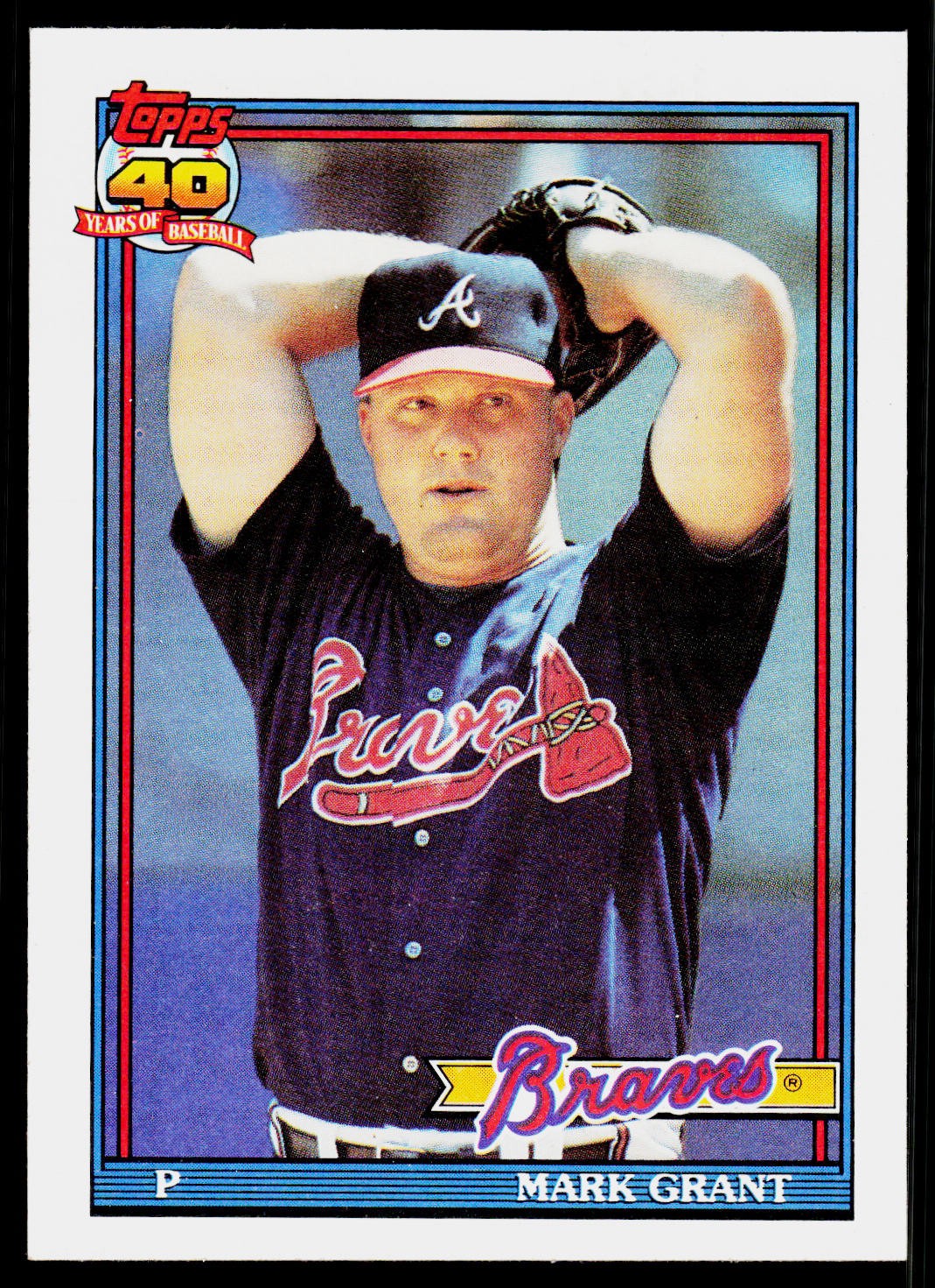 Mark Grant, 1991 Topps, #287, Atlanta Braves,