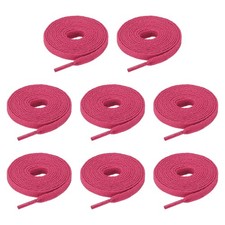 4 Pairs Flat Shoe Laces 5/16" x 140" Polyester Sneaker Shoestring, Dark Pink