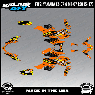 Graphics Kit for YAMAHA FZ-07 MT-07 (2015-2017) Warrior - orange