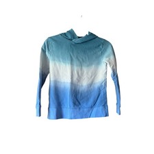 J. Crew Crewcuts Boys' Dip-Dyed Ombr  Pullover Hoodie Mosaic Blue Size M 8-9 