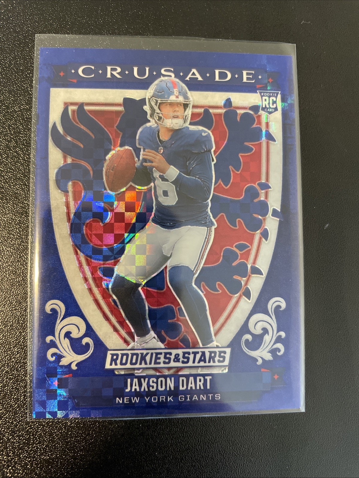2025 Rookies & Stars Jaxson Dart Crusade Blue Plaid #11 New York Giants