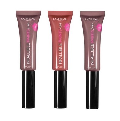 Set of 3 L'Oreal Infallible Lip Paints Matte Finish in Nude Star and Taupeless