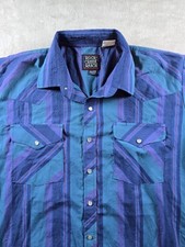 Rock Creek Ranch Shirt Mens 16 1/2-36 Tallman Striped Pearl Snap Western Read