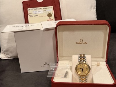 Mens Omega DeVille Prestige 18K Co-Axial Chronometer watch - Gold Dial - 4374.11