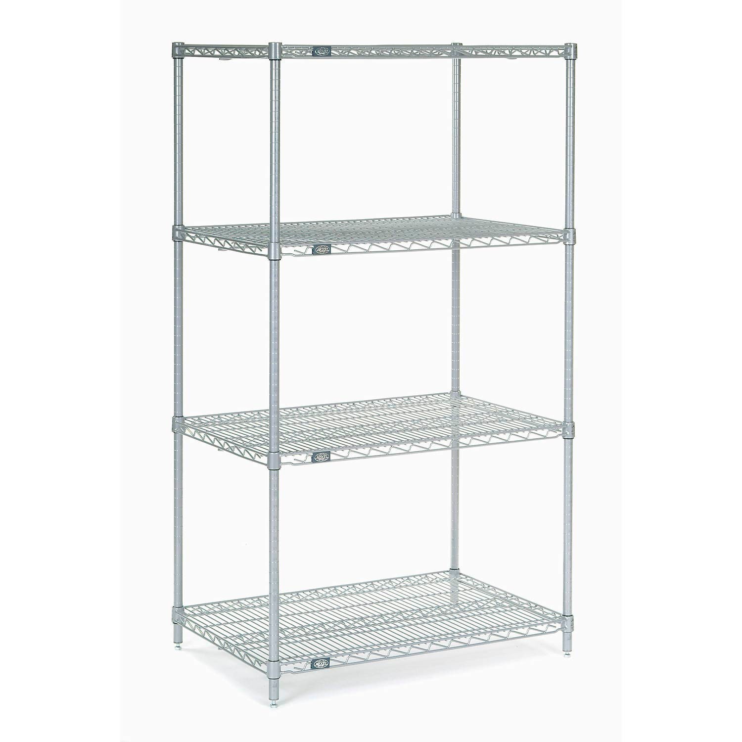 Nexelate Wire Shelving Starter Unit Silver Epoxy 30"W X 24"D X 54"H