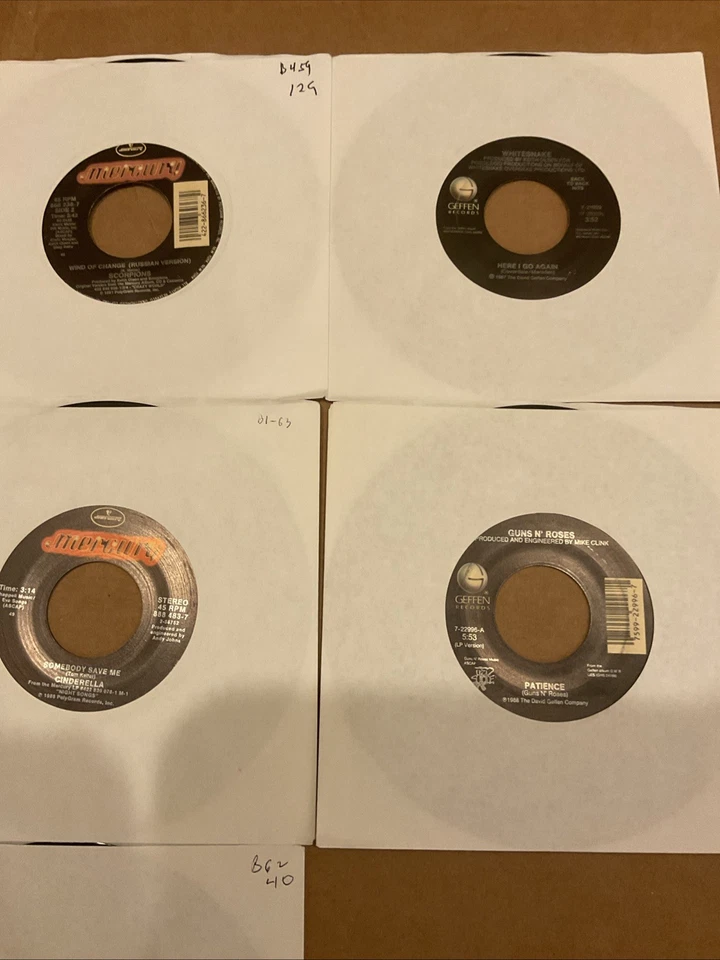 Lot of 7 Guns N Roses Scorpions Whitesnake Deep Purple Def Leopard 7" 45 Records Foto 3 de 4