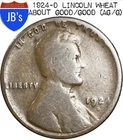 1924-D Lincoln Wheat Cent Penny 1c KEY DATE - About Good/Good (AG/G)