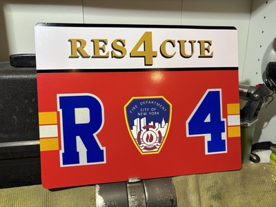 FDNY RESCUE 4 REFLECTIVE Vinyl Sign  Customizable, See Description  