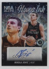 2023 Panini NBA Hoops Premium Stock Ink Prizm /75 Nikola Jovic #HI-JOV Auto 1g37